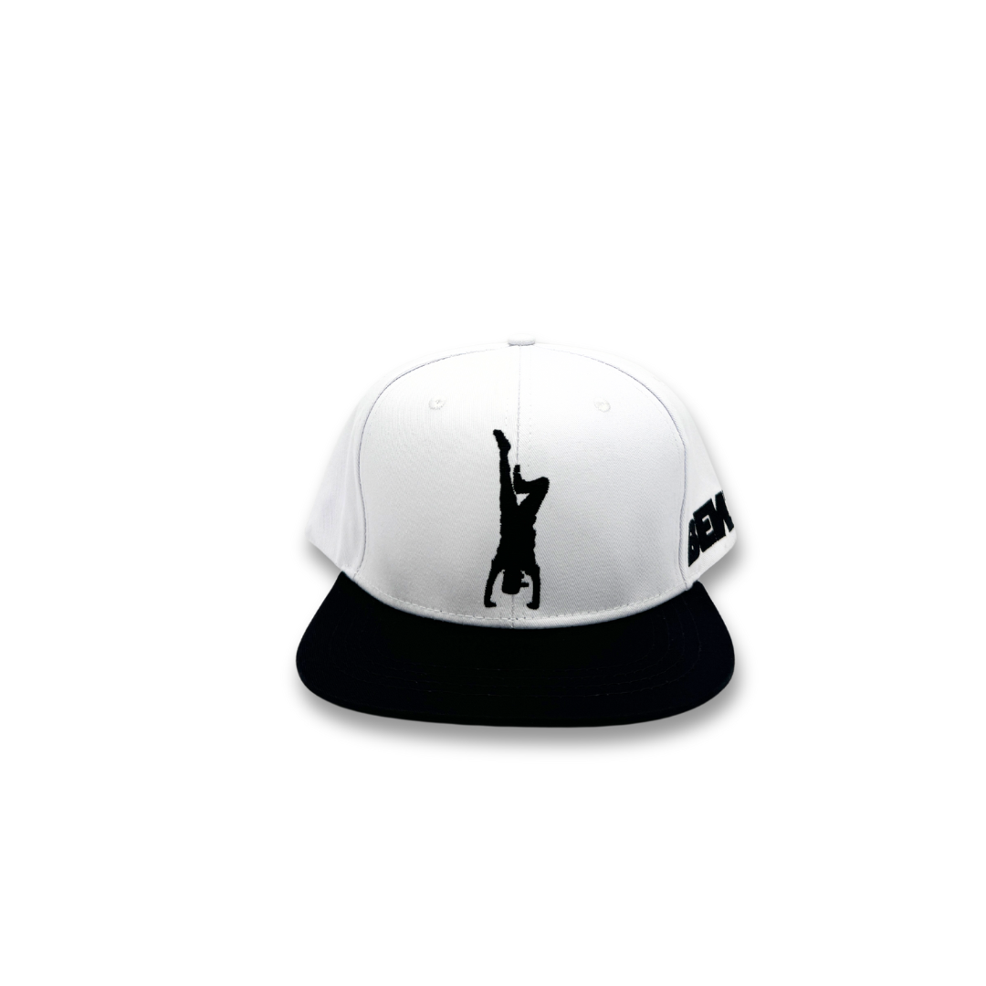 Handstand  Black + White  Cotton fabric Snapback cap