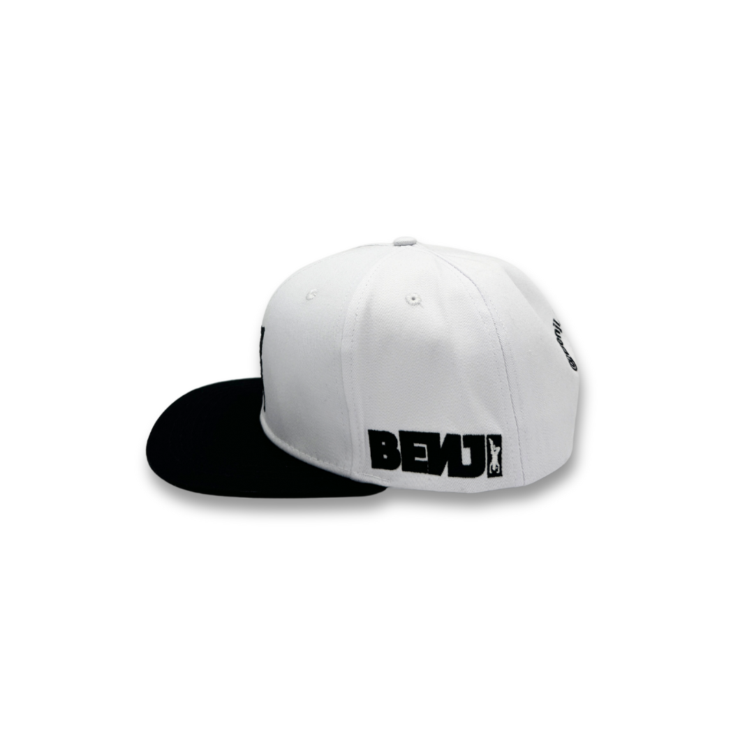 Handstand  Black + White  Cotton fabric Snapback cap