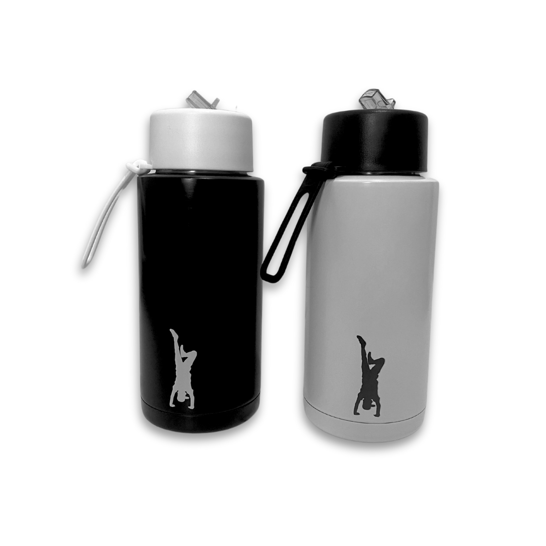 Combo: Two 1-litre stainless steel vacuum flask, double wall insulated water bottles