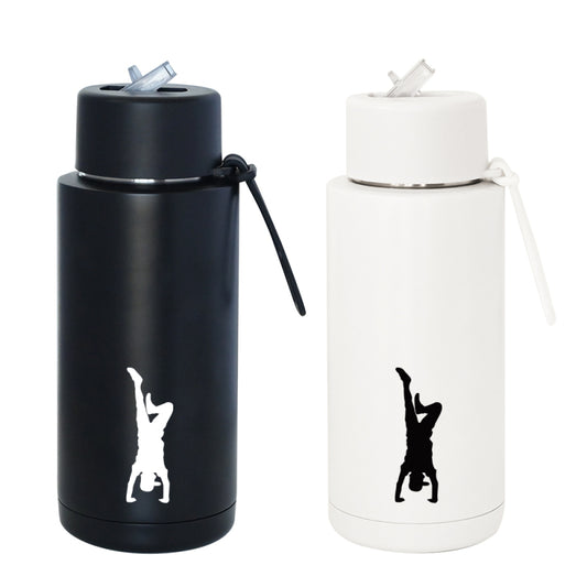 Combo: Two 1-litre stainless steel vacuum flask, double wall insulated water bottles
